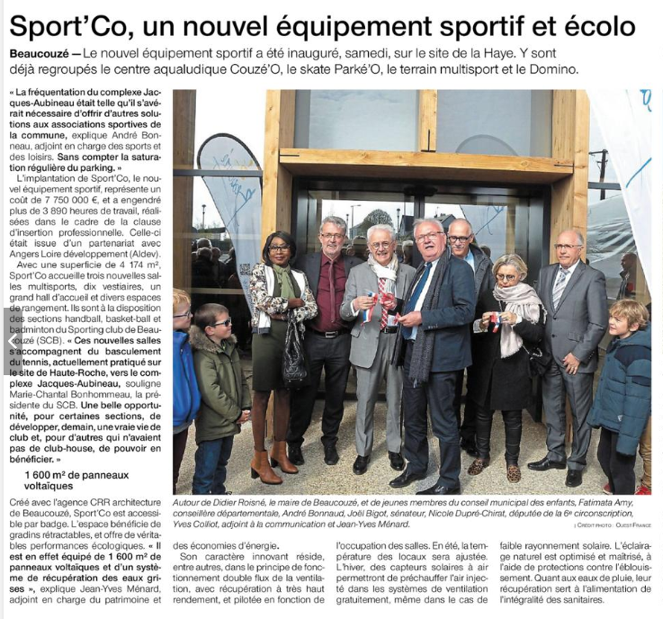 Nicole Dubré-Chirat inaugure Sport'Co