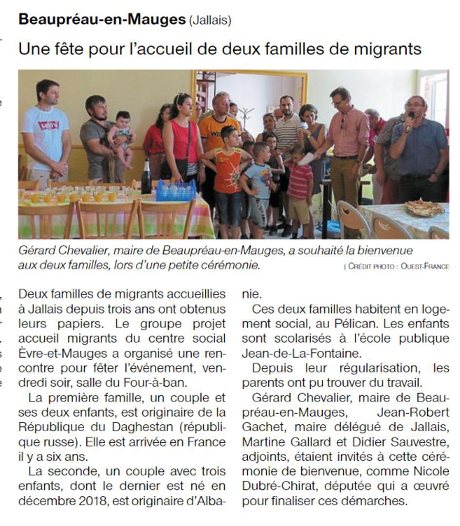 Soirée des migrants à Jallais 28 juin 19